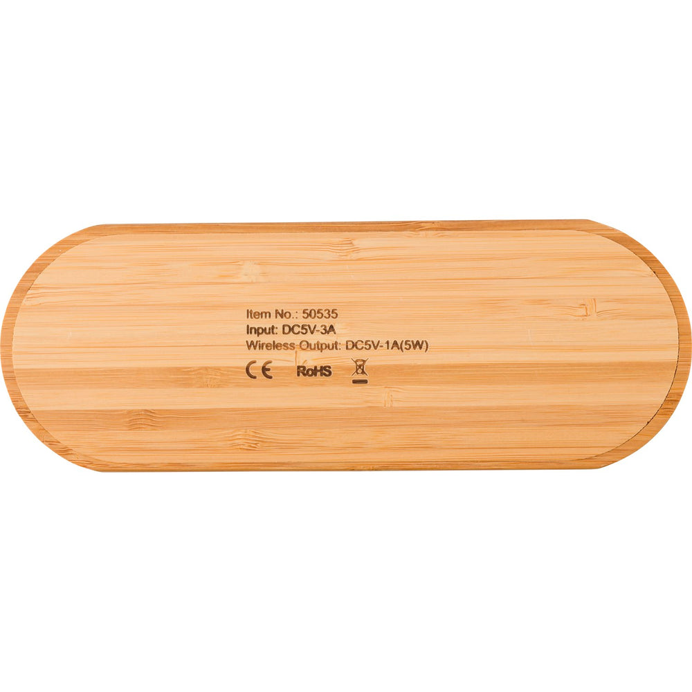 Branded Bushelton Bamboo wireless charger