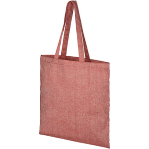 Pheebs 210 g/m² recycled tote bag 7L in a heather red colour