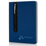 Branded Standard hardcover PU A5 notebook with stylus pen