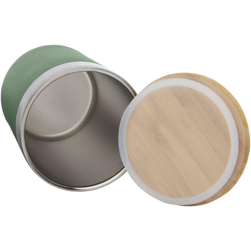 Branded Lagan 300 ml copper vacuum insulated stainless steel tumbler with bamboo lid