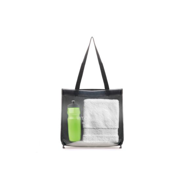 'Transparent Fabric Shopper' BLACK 600D and TPU Tote Bag
