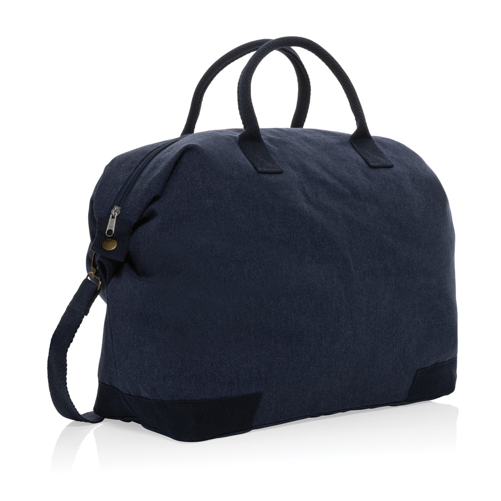 Branded Kezar AWARE™ 500 gsm recycled canvas deluxe weekend bag