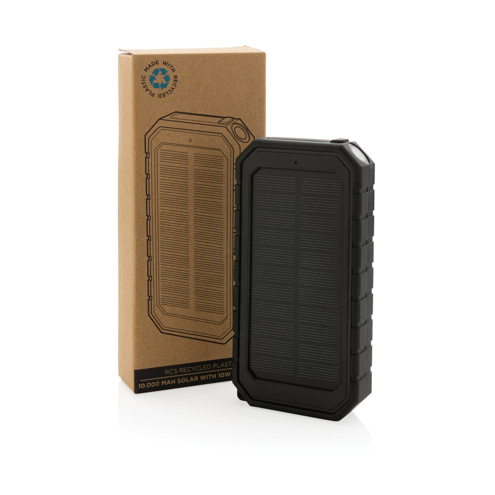 Branded RCS recycled plastic Solar powerbank with 10W Wireless