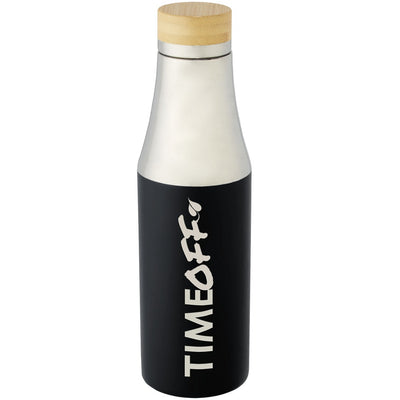 Branded Hulan 540 ml copper vacuum insulated stainless steel bottle with bamboo lid