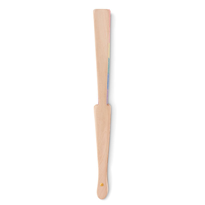 Branded Rainbow wooden hand fan