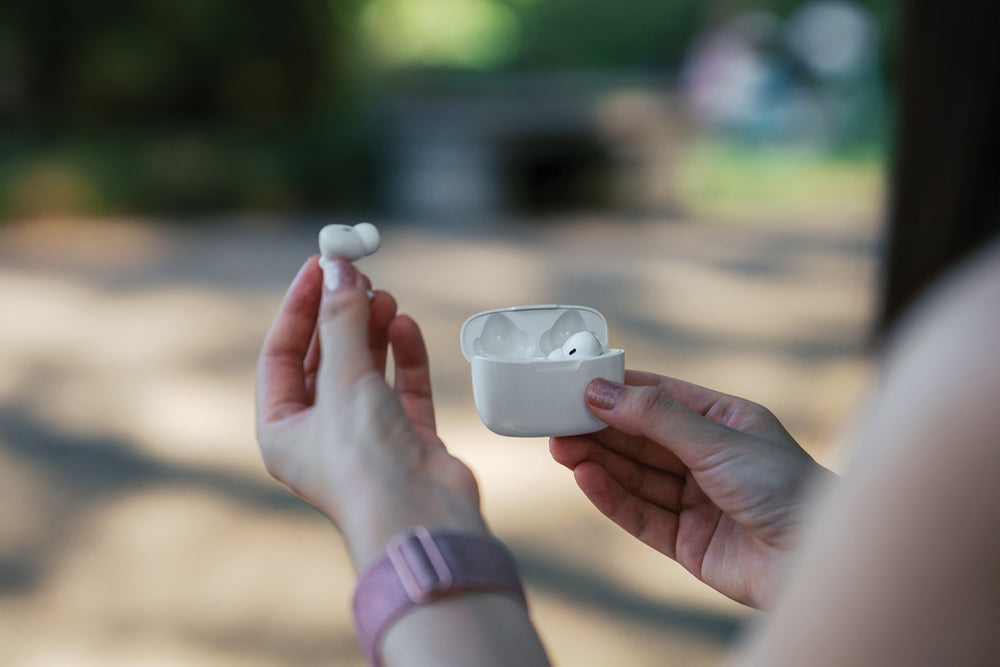 Branded RCS recycled plastic Liberty Pro wireless earbuds