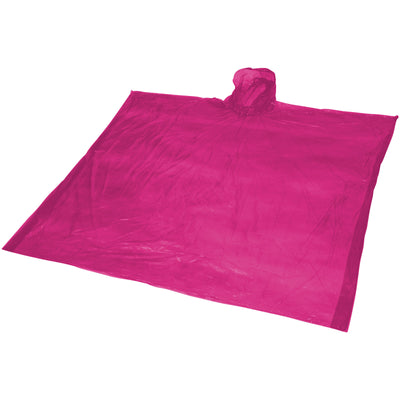 Branded Ziva disposable rain poncho with storage pouch