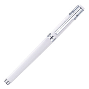 Enfield Rollerball pen in all white with metal accents