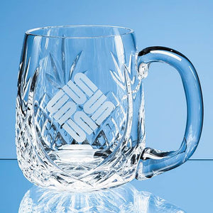 0.595ltr Lead Crystal Barrel Panel Tankard