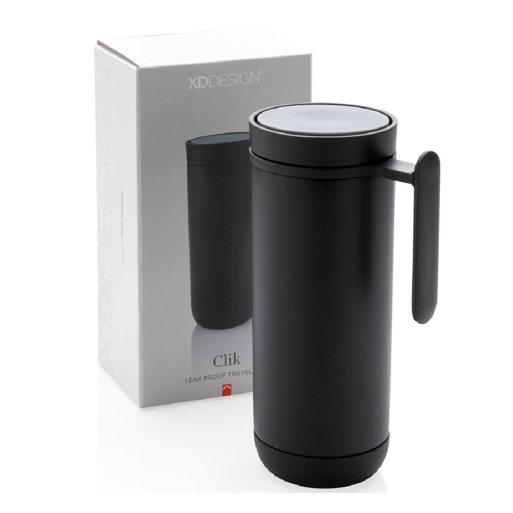 Branded Clik leak proof travel mug