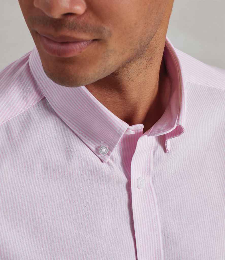 Premier Long Sleeve Striped Oxford Shirt White/Pink