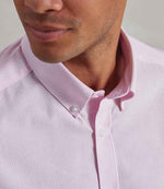 Premier Long Sleeve Striped Oxford Shirt White/Pink