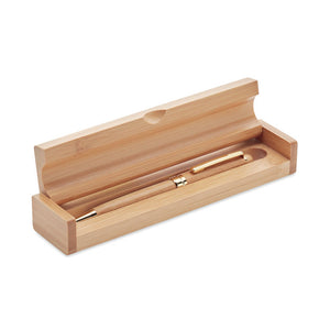 Bamboo twist ball pen in box | Branded Bamboo Pen