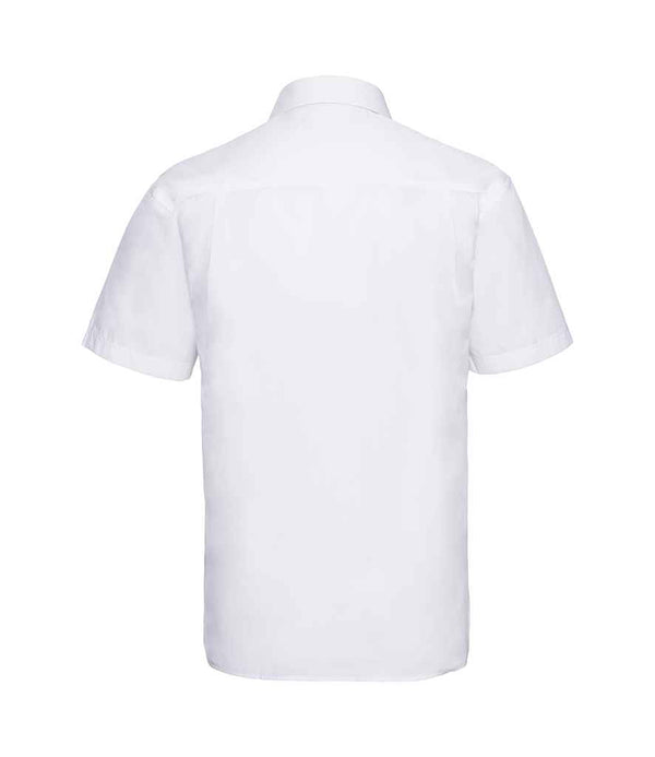Russell Collection Short Sleeve Easy Care Poplin Shirt White