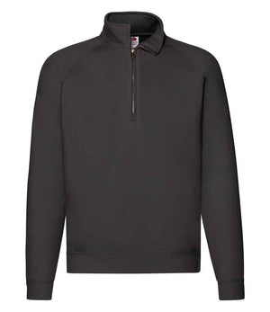 Fruit of the Loom Premium Zip Neck Sweatshirt Black