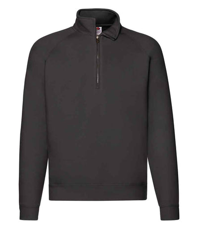 Fruit of the Loom Premium Zip Neck Sweatshirt Black