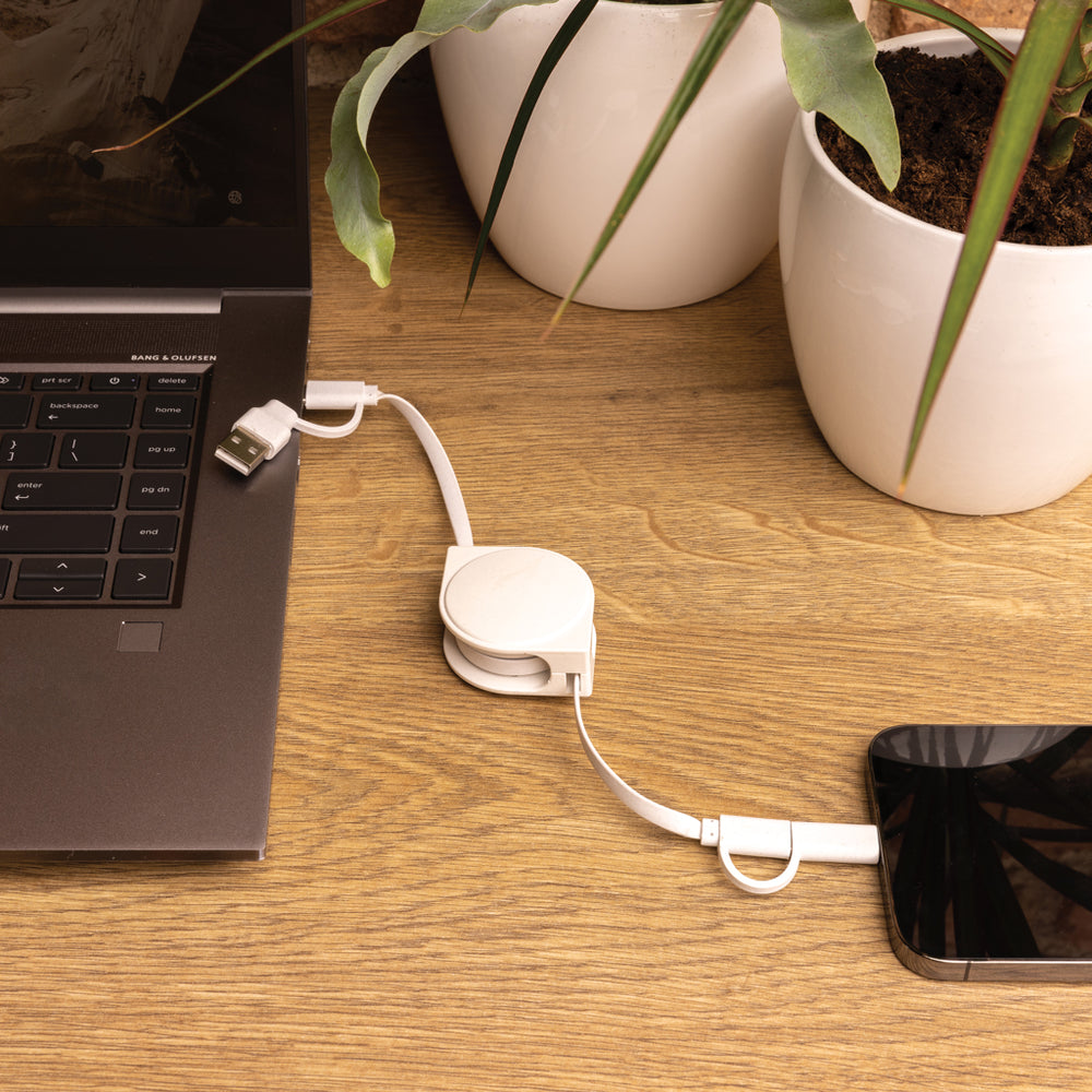 Branded RCS standard recycled plastic and TPE 6-in-1 cable