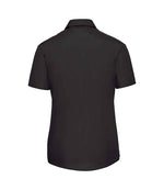 Russell Collection Ladies Short Sleeve Easy Care Poplin Shirt Black