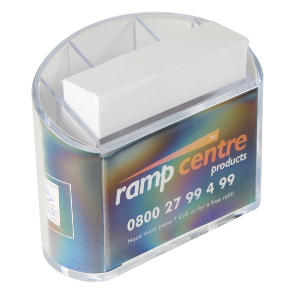 Vision Pen Pot with Plain Note Paper. Good Branding Area