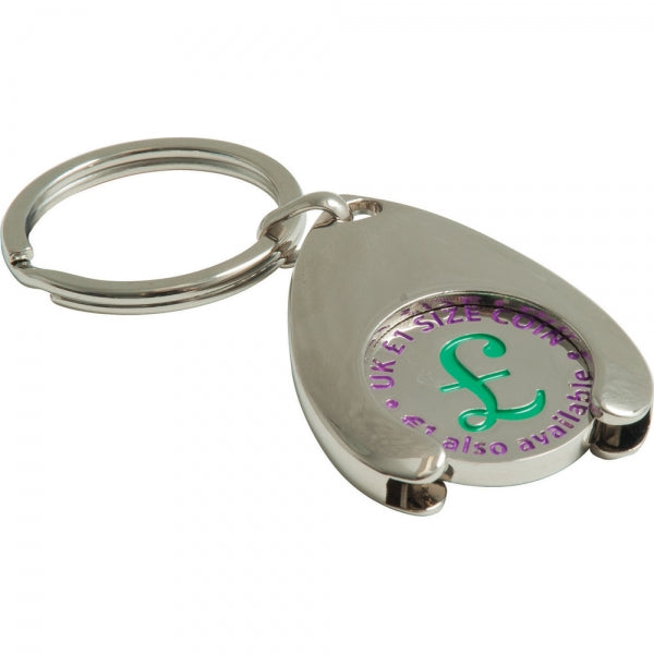 Branded Wishbone Trolley Coin Keyring (Stamped Iron Soft Enamel Infill)