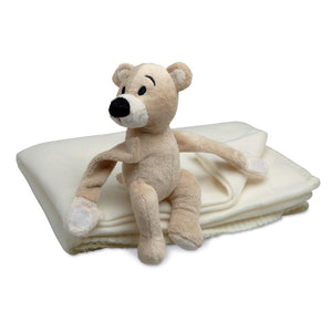 Fleece blanket with bear