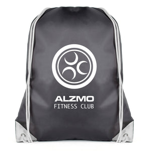 Black 210D Polyester drawstring rucksack