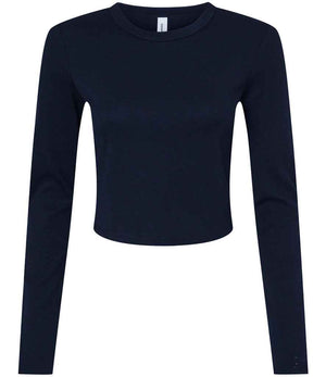 Bella Micro Rib Long Sleeve Baby T-Shirt Solid Navy Blend