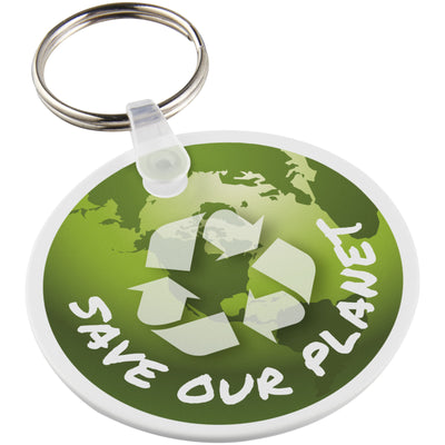 Branded Tait circle-shaped recycled keychain
