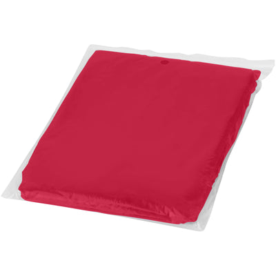 Branded Ziva disposable rain poncho with storage pouch