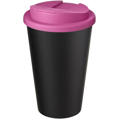 Branded Americano® Eco 350 ml recycled tumbler with spill-proof lid