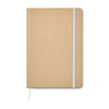 Branded A5 recycled notebook 80 lined with elastic strap