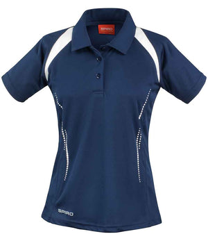 Spiro Ladies Team Spirit Polo Shirt Navy/White