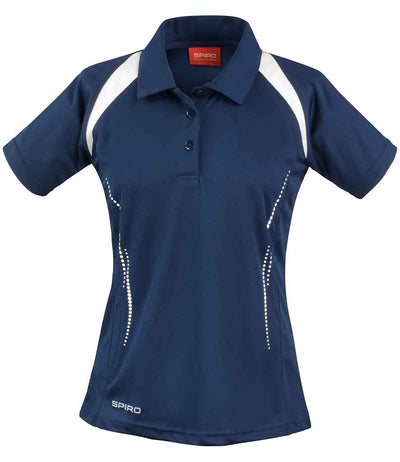 Spiro Ladies Team Spirit Polo Shirt Navy/White