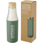 Branded Hulan 540 ml copper vacuum insulated stainless steel bottle with bamboo lid