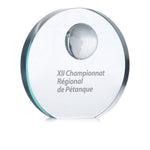 Branded Globe glass trophy
