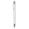 Push button pen with black ink in white