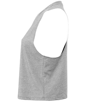 Bella Ladies Racer Back Cropped Tank Top Athletic Heather