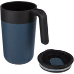 Branded Nordia 400 ml double-wall recycled mug