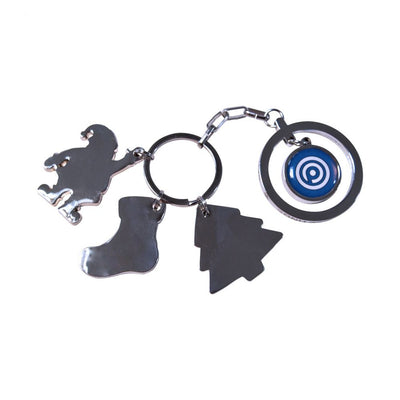 Branded Christmas Charm Keyring with Outer Ring (UK Stock)