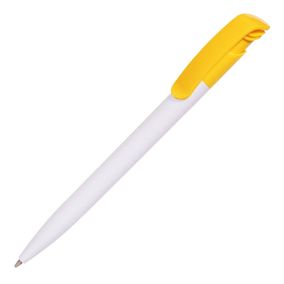 KODA CLIP ball pen WHITE barrel with yellow clip