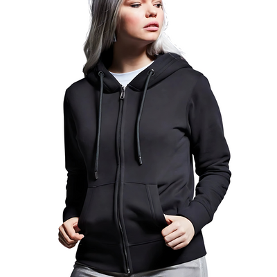 Anthem Ladies Organic Full Zip Hoodie Black