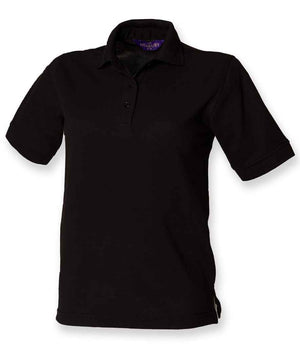 Henbury Ladies Poly/Cotton Piqué Polo Shirt Black