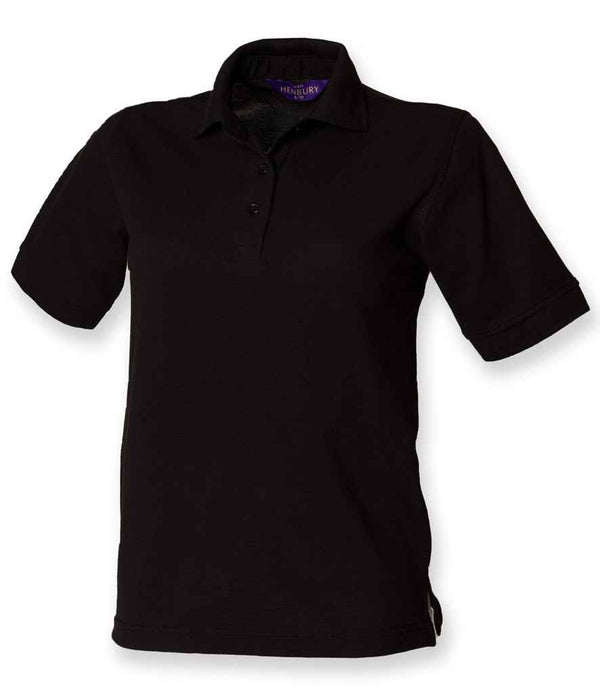 Henbury Ladies Poly/Cotton Piqué Polo Shirt Black