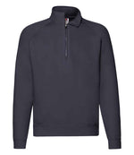Fruit of the Loom Premium Zip Neck Sweatshirt Deep Navy