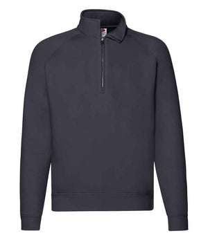 Fruit of the Loom Premium Zip Neck Sweatshirt Deep Navy