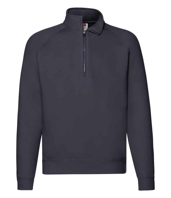 Fruit of the Loom Premium Zip Neck Sweatshirt Deep Navy