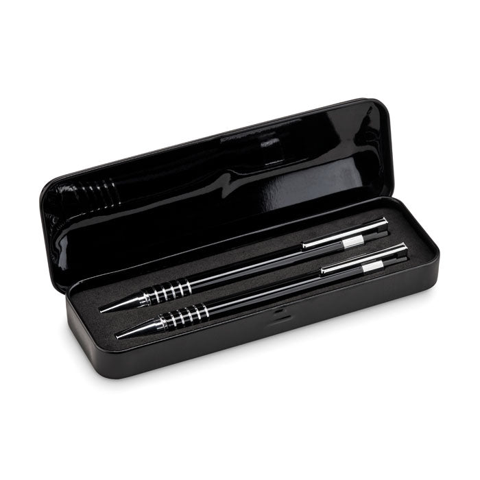 Branded Ball pen set in metal box