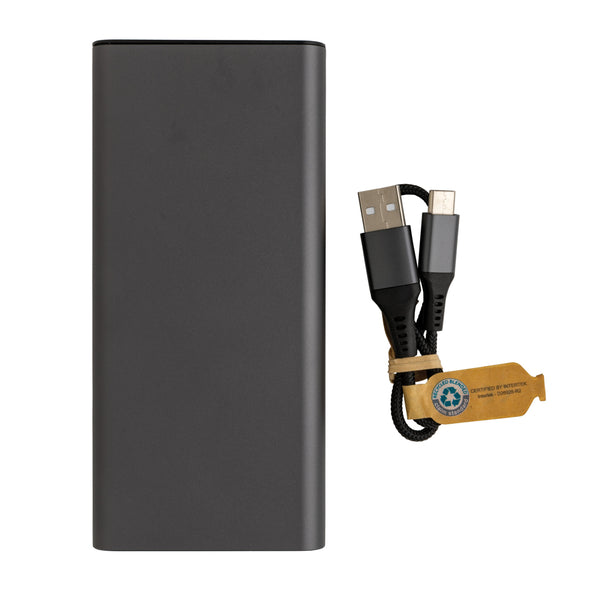 Branded Terra RCS recycled 20W aluminium powerbank 20.000 mAh