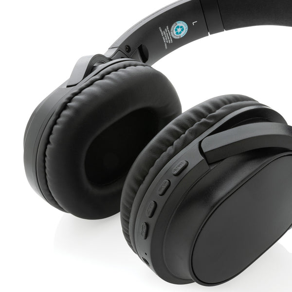 Branded RCS recycled plastic Elite Foldable wireless headphone