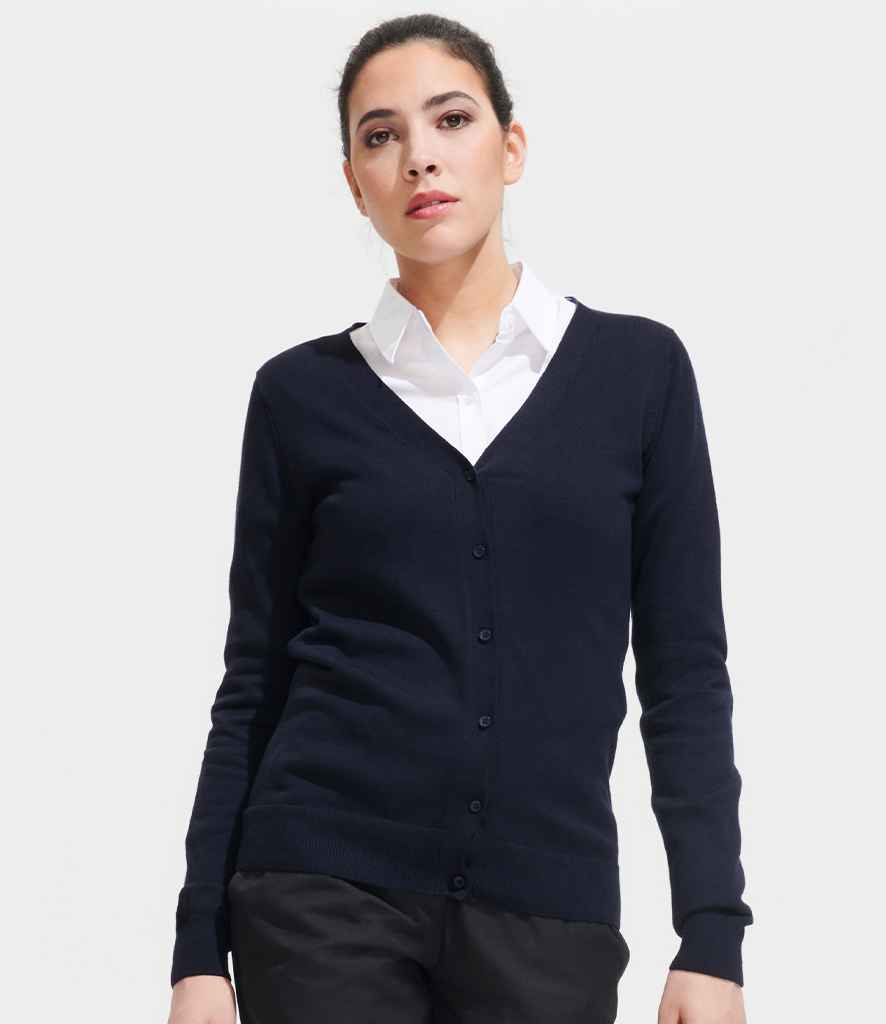 Branded SOL'S Ladies Golden Cotton Acrylic V Neck Cardigan